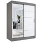 Szafa przesuwna MODUO COMFORT 3 150 antracyt/biała mat z lustrem po lewej | MIRAT.  kolekcja MODUO COMFORT