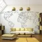 Fototapeta - Map of the World - white solids-1