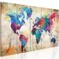 Obraz - Mapa świata Kolorowe kleksy-1