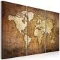 Obraz - Mapa świata  brązowa tekstura-1