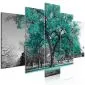 Obraz - Jesień w parku (5-częściowy) szeroki turkusowy-1