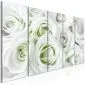 Obraz - Atłasowa róża (5-częściowy) wąski zielony-1