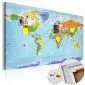 Obraz na korku - Mapa świata  Flagi państw [Mapa korkowa]-1