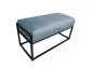 Ławka LILU BL VELVET szara tapicerowana tkaniną aksamitną z czarną podstawą | MIRAT. w stylu LOFT kolekcja