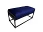 Ławka LILU MG VELVET granatowa z przeszyciami na metalowym stelażu | MIRAT. w stylu LOFT kolekcja