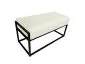 Ławka LILU MG VELVET ecru dekoracyjna na czarnym stelażu | MIRAT. w stylu LOFT kolekcja