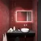 Wiszące lustro łazienkowe LUMO 90x60cm złote z oświetleniem LED I sklep meblowy MIRAT.