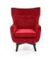 Fotel MARVEL VELVET bordowy uszak na drewnianych nogach | MIRAT.