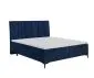 Łóżko kontynentalne DERDA 180 granatowe velvet z dekoracyjnym zagłowiem | MIRAT. w stylu GLAMOUR kolekcja