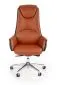 Fotel biurowy CALVANO brązowy tapicerowany ekoskórą | MIRAT.