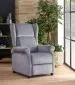 Fotel rozkładany masujący AGUSTIN 2 szary z podnóżkiem | MIRAT. styl LOFT