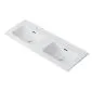 Umywalka wpuszczana dwukomorowa ALTON 120 cm biała ceramiczna | MIRAT