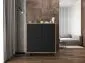 Komoda NILA 4D 113 dąb wotan/czarna mat czterodrzwiowa | MIRAT. styl LOFT kolekcja NILA