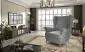Fotel uszak AROS VELVET szary w stylu glamour | MIRAT. w stylu GLAMOUR kolekcja