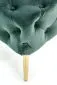 Ławka ATHENA VELVET ciemno zielona na złotej podstawie | MIRAT. styl GLAMOUR