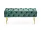Ławka ATHENA VELVET ciemno zielona na złotej podstawie | MIRAT. styl GLAMOUR