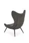 Fotel do salonu ATLANTIS antracytowy tapicerowany tkaniną na metalowych nogach | MIRAT. styl LOFT