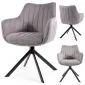 Szare krzesło obrotowe z podłokietnikami AZALIA BREGO | MIRAT styl LOFT