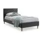 Łóżko tapicerowane AZURRO VELVET 90x200 szare jednosobowe 90x200 | MIRAT. styl GLAMOUR kolekcja AZURRO