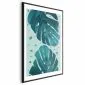 Plakat Zroszone liście 60x90 cm z ramą czarną z marginesem | MIRAT.