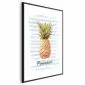 Plakat Ananas i paski 60x90cm z ramą czarną z marginesem | MIRAT.  kolekcja b-B-0348-ao-a