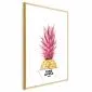 Plakat złotą ananas 21x30 cm z ramą złotą z marginesem | MIRAT.