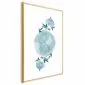 Plakat Kwiecista planeta 21x30 cm z ramą złotą z marginesem | MIRAT.