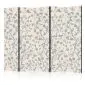 Parawan akustyczny Kwiaty 225x172 cm 3-częściowy beżowy | MIRAT.