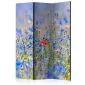 Parawan akustyczny Kwiaty 135x172 cm 3-częściowy wielokolorowy | MIRAT.