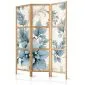 Parawan japoński Kwiaty 135x172 cm 3-częściowy szary | MIRAT.