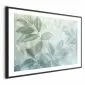 Plakat Miętowe liście 30x21 cm z ramą czarną z marginesem | MIRAT.