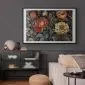 Plakat Gobelinowe kwiaty 90x60 cm z ramą czarną z marginesem | MIRAT.
