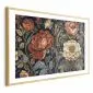 Plakat Gobelinowe kwiaty 30x21 cm z ramą złotą z marginesem | MIRAT.