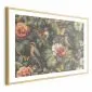 Plakat Kwiaty i motyle 90x60 cm z ramą złotą z marginesem | MIRAT.