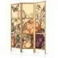 Parawan japoński Kwiaty 135x172 cm 3-częściowy beżowy | MIRAT.