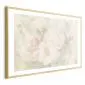 Plakat Piwonie we mgle 42x29,7 cm z ramą złotą z marginesem | MIRAT.