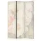 Parawan jednostronny Kwiaty 135x172 cm 3-częściowy beżowy | MIRAT.