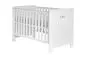 Białe transformowane łóżeczko niemowlęce ze zdejmowanymi szczebelkami polskie MARSYLIA