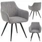 Szare krzesło jadalniane BALLO Brego obrotowe z podłokietnikami | MIRAT styl LOFT