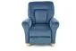 Fotel BARD niebieski rozkładany z podnóżkiem | MIRAT.