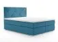 Łóżko kontynentalne FEZ 180 ciemno niebieskie velvet z pojemnikiem i materacem | MIRAT. w stylu GLAMOUR kolekcja