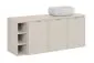 Szafka pod umywalkę nablatową BELLA CASHMERE 120cm kaszmirowa - zestaw 140 cm z regałem i blatem I sklep meblowy MIRAT.