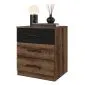 Szafka nocna BETA 3S dąb monastery/czarna w stylu loftowym I sklep meblowy MIRAT. styl LOFT