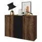 Komoda BETA 2D4S 132cm dąb monastery/czarna z drzwiczkami I sklep meblowy MIRAT. styl LOFT