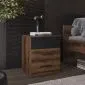 Szafka nocna BETA 3S dąb monastery/czarna w stylu loftowym I sklep meblowy MIRAT. styl LOFT