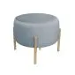 Pufa WILFRED MG VELVET szara/złota wygodna | MIRAT. styl GLAMOUR
