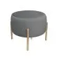 Pufa WILFRED MG VELVET ciemnoszara/złota miękka | MIRAT. styl GLAMOUR