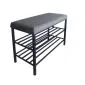 Stojak na buty z siedziskiem GAJA BL14 czarny/szary metalowy I sklep meblowy MIRAT. styl LOFT