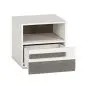 Szafka nocna BIANKA sosna śnieżna/szara z półką do sypialni I sklep meblowy MIRAT. kolekcja BIANKA