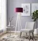 Lampa stojąca HOME 40 fioletowa/biała/biała welurowa | MIRAT.